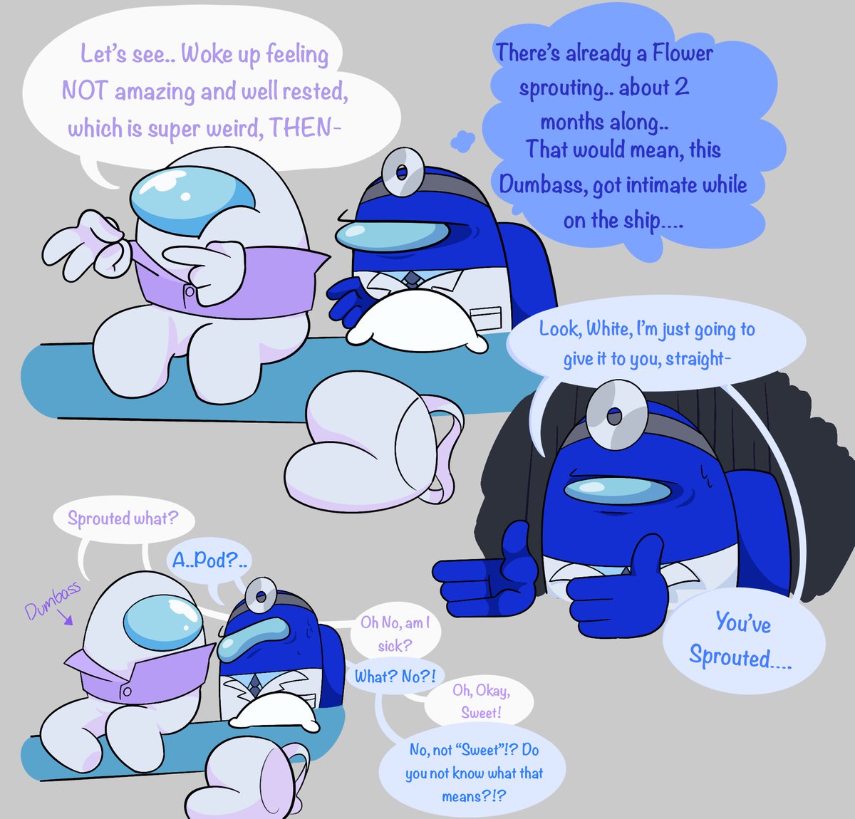 izzyafizzy's tweet photo. This was a funny comic I did in my sketch book, based off this theory on how they reproduce, my friend told me to post it so I am. I unironically love White, wish they got more screen time.

Oh yeah, it’s Green’s kid😈
#amongus #paidintern #amongusshow https://t.co/Dgfg6AXSXy