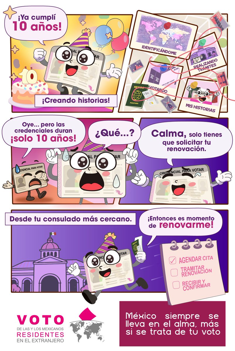 EmbaMexTai's tweet photo. La credencial para votar desde el extranjero cumple 10 años acercando tu voz a México, ¡Si aun no la tienes, tramítala! 🗳
#VotoExtranjero #INEMéxico https://t.co/mUERBxcfkK