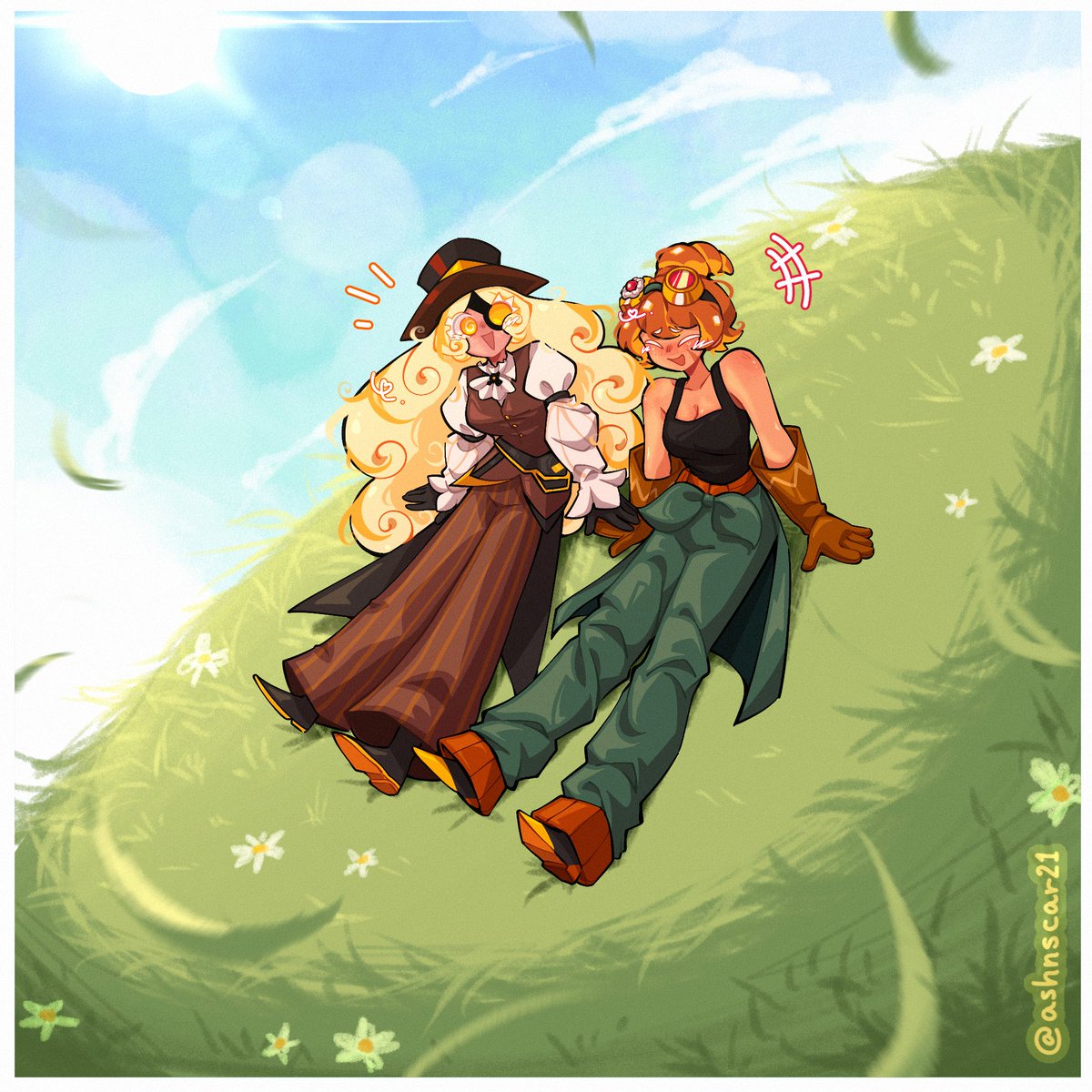 AshnScar21's tweet photo. My humble contribution to #timecroi nation bcuz its pride and live laugh love yuri 

(Don't check alt text)

#timekeepercookie #croissantcookie #cookierunkingdom #cookierunkingdomfanart #happypride #lesbians https://t.co/Q4GoWeSDrt