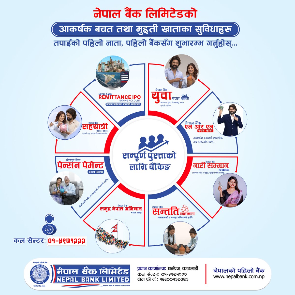NepalBank_Ltd's tweet photo. Nepal Bank Limited's attractive savings and fixed deposit account facilities...
Begin your first relationship with your first bank...

📷 01–5971222 
📷 info@nepalbank.com.np   
📷https://t.co/AuCvJBSdY0 
#NepalBankLimited #Firstbankofnepal #NBLSavingaccounts #bankingservice https://t.co/4PyQ6jr8Sa