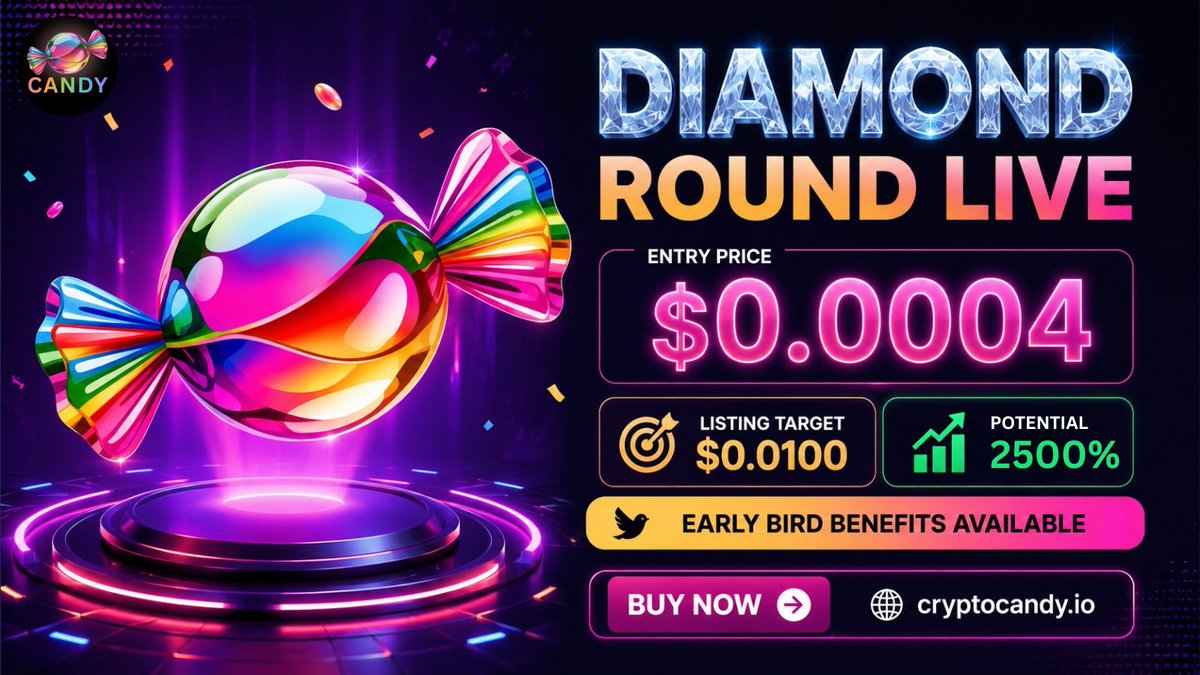 CryptoKing_2020's tweet photo. 💎 The Diamond Round is LIVE.

Get in at $0.0004 before the next phase begins.

🚀 Listing Target: $0.0100
📈 Potential 2500%
🎯 Early Bird Benefits Available

The ecosystem is growing. The opportunity won't stay the same forever.

🌐 https://t.co/ukHWaADu7a

#CryptoAI #PresaleLive #EarlyBird #Web3‌‌ #BuyNow