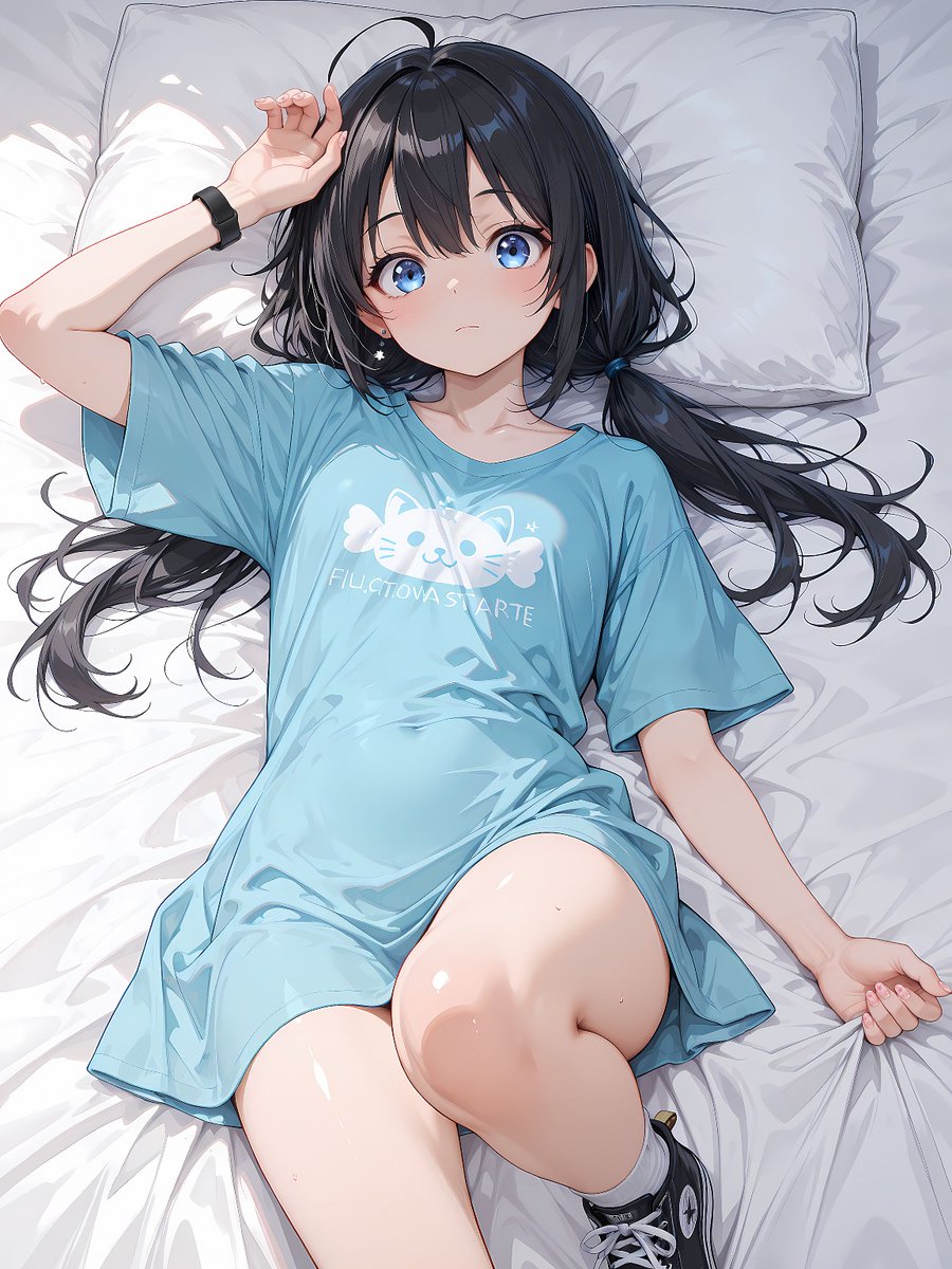 pote2_AI's tweet photo. 夏はユニクロの大きいTシャツ2枚を着回します( • ̀ω•́ )ﾄﾞﾔｯ
#AIイラスト #AIart https://t.co/MWyk1VREoI
