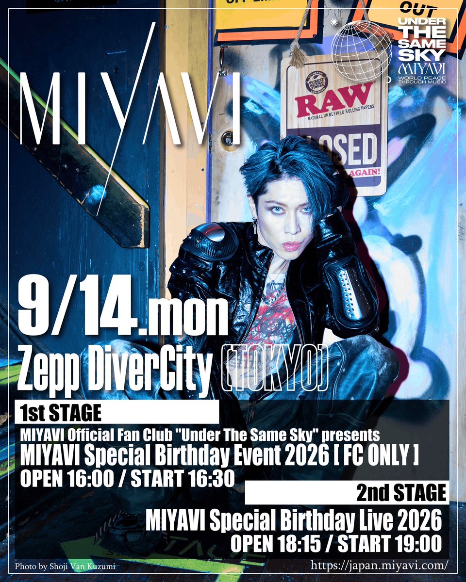 ⚡️本日解禁⚡️】 9/14 MIYAVI SPECIAL BIRTHDAY EVEN&LIVE ZEPP