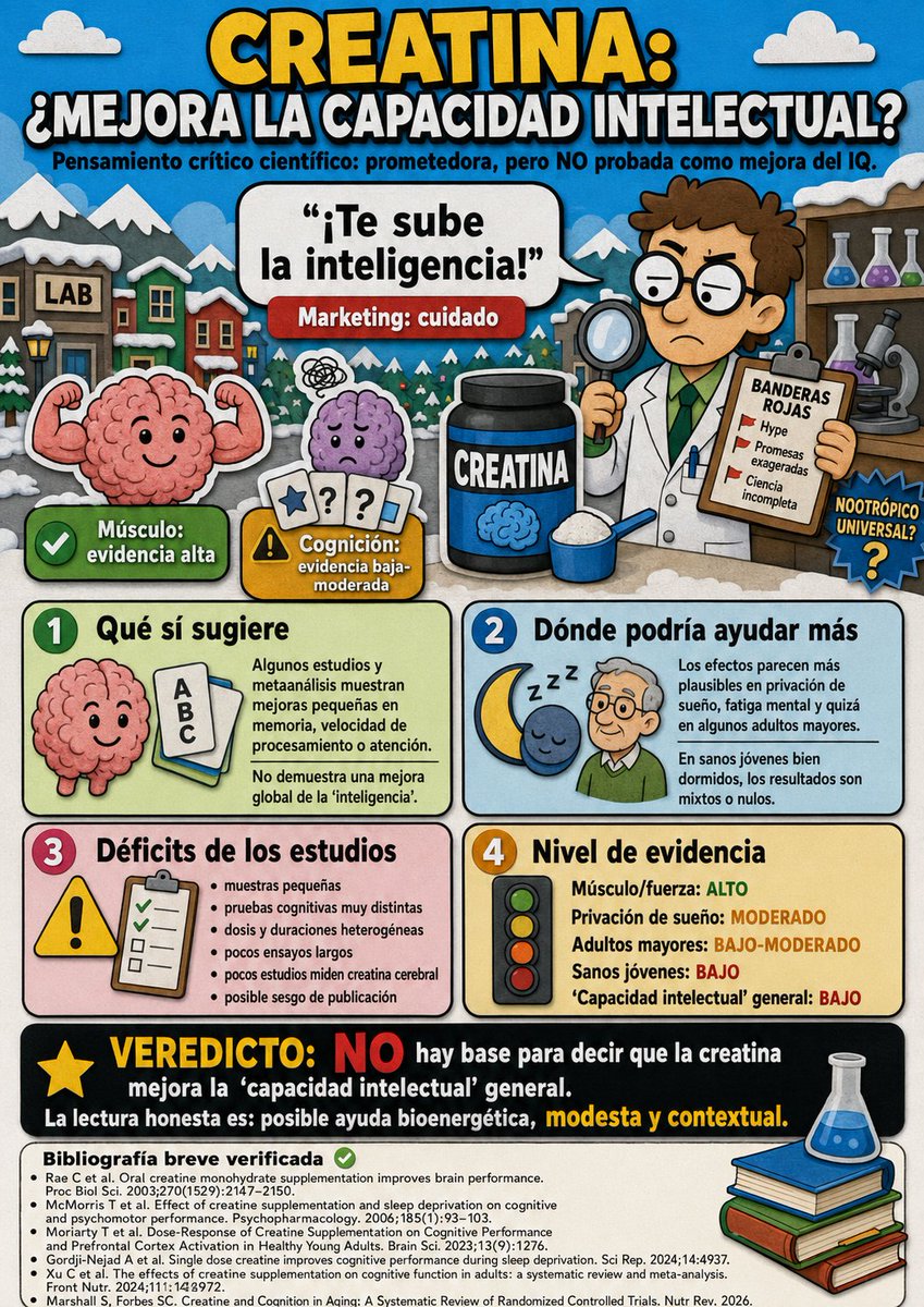 JorgeGarBas's tweet photo. Creatina y mejora de las capacidades mentales... 
¡¡NO HAY EVIDENCIA SUFICIENTE COMO PARA RECOMENDAR SU USO A NIVEL GENERAL!! https://t.co/tvDiBJcrlK