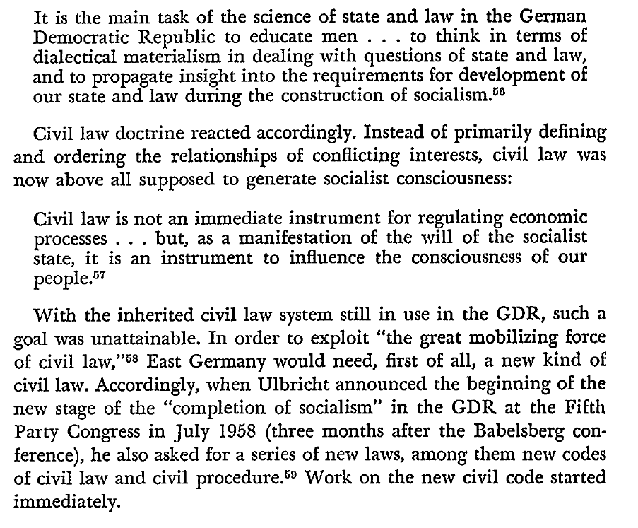 Heiligen969's tweet photo. East German Jurisprudence was really interesting. It relied on the German civil code established in the Weimar Constitution and didn't differ from it in the establishment of Socialist systems beside the adoption of new legislative codes. https://t.co/9kwcUp5TEJ