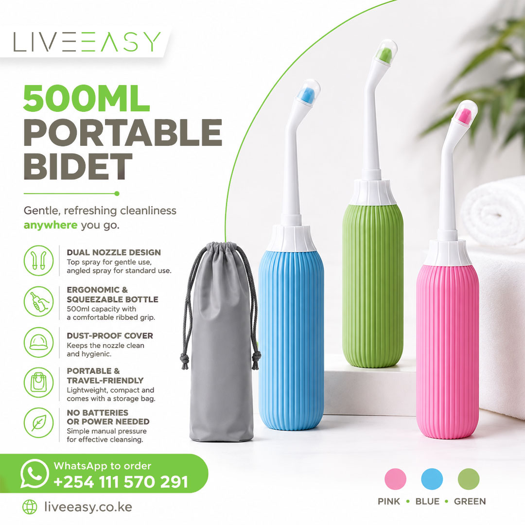 LiveEasyKe's tweet photo. Experience gentle and refreshing cleanliness anywhere with this 500ml portable bidet, designed for personal hygiene on the go. Available in pink, blue, and green, this bidet features an ergonomic, squeezable bottle and two nozzle options for optimal comfort and ease of use.

⦿ Dual Nozzle Design – Includes two nozzles: one for gentle use (top spray) and one for standard use (angled side spray).
⦿ Ergonomic & Squeezable Bottle – 500ml capacity with a ribbed grip for better control.
⦿ Dust-Proof Cover – Keeps the nozzle clean for hygienic use.
⦿ Portable & Travel-Friendly – Lightweight, compact, and comes with a storage bag.
⦿ No Batteries or Power Needed – Simple manual pressure for effective cleansing.
⦿ Perfect for personal hygiene, travel, camping, and everyday use, this portable bidet offers a gentle, eco-friendly alternative to toilet paper.