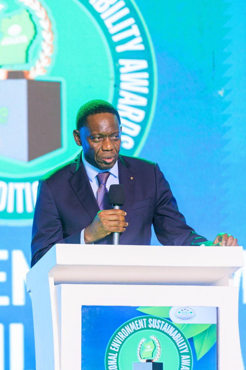 BOU_Official's tweet photo. Governor Atingi-Ego gave the keynote at the 3rd edition of the @nemaug National Environmental Sustainability Awards 2026 on Friday. He spoke on the theme ‘Innovation for Climate Resilience,’ saying; 

“Climate resilience requires investment at scale—in water systems, resilient infrastructure, clean energy, climate-smart agriculture, circular economy enterprises, and disaster preparedness. 

Public resources alone will not be sufficient. We must crowd in private capital, development finance, insurance, local savings, and institutional investment. Banks, insurers, SACCOs, microfinance institutions, and capital markets all have important roles to play in financing Uganda's transition towards a more resilient and sustainable economy.”

Read his full remarks here: https://t.co/gfslDTd7gP
