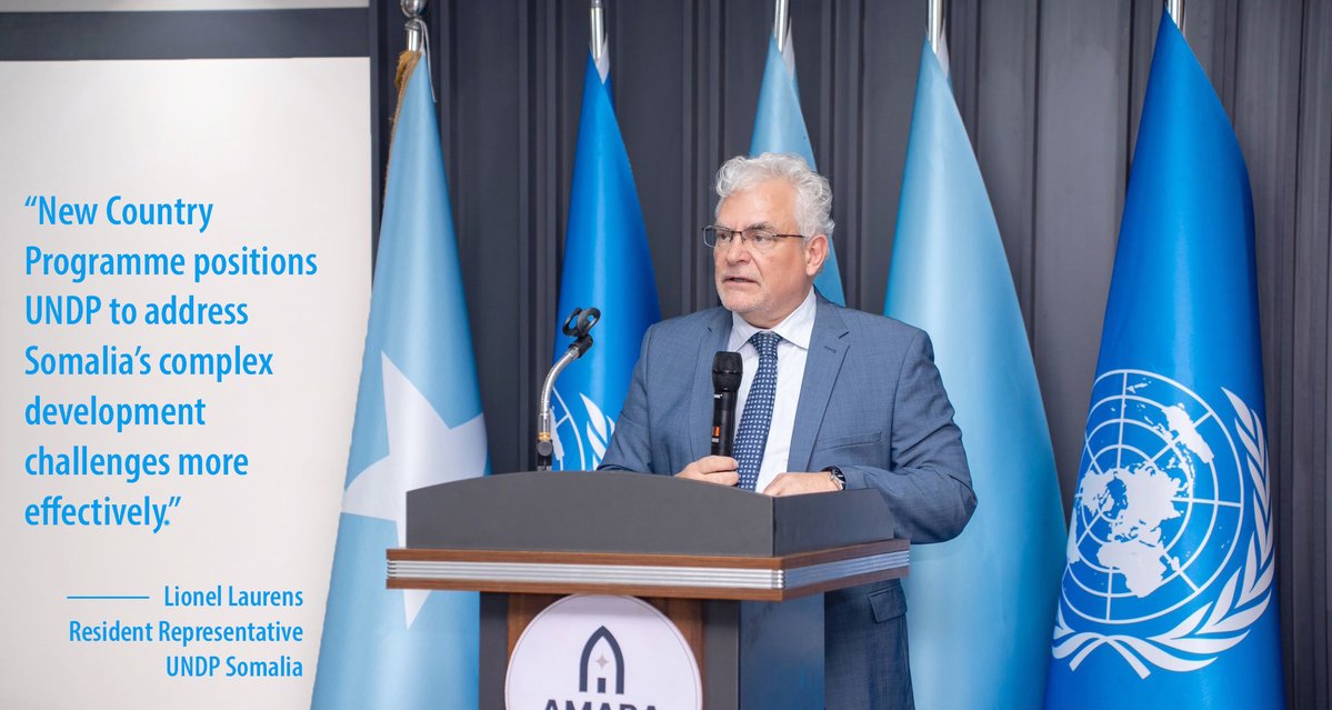 UNDPSomalia's tweet photo. "The new Country Programme positions @UNDP to address #Somalia’s complex development challenges more effectively:" our RR @LionelLaurens_ launching UNDP Somalia's CPD 2026-2030 jointly with FGS Somalia @MoPIED_Somalia. 👇

https://t.co/5u00ycPlsE https://t.co/Y0OgBb1ViU