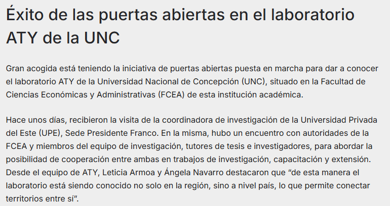proyectoATY's tweet photo. Ya puedes leer la última noticia subida a nuestra web 👇

https://t.co/RQ9wCUjjVD

#proyectoaty con @uncapy @UncConcepcion @uni_itapua https://t.co/CjQZa5wvD7