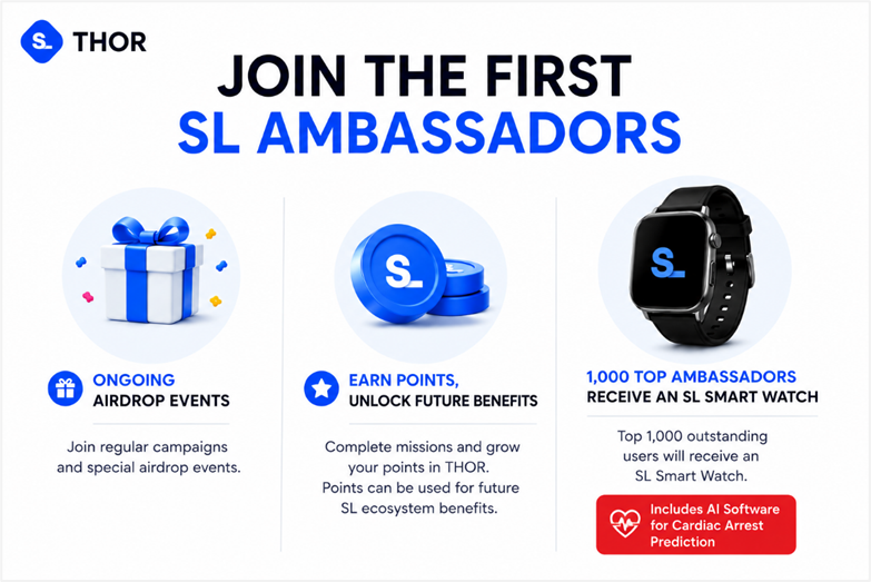 savethelife_SL's tweet photo. 🚀 JOIN THE FIRST SL AMBASSADORS

THOR is the official ambassador app of the SL ecosystem.

🎁 Ongoing Airdrop Events (Every Week)
 ⌚ 1,000 Smart Watches for Top Ambassadors
 ⭐ Earn Points, Unlock Future Ecosystem Benefits

Built for contributors.
Powered by community participation.

👇JOIN THOR
https://t.co/SOAH6fUJ9C

#SL #Savethelife