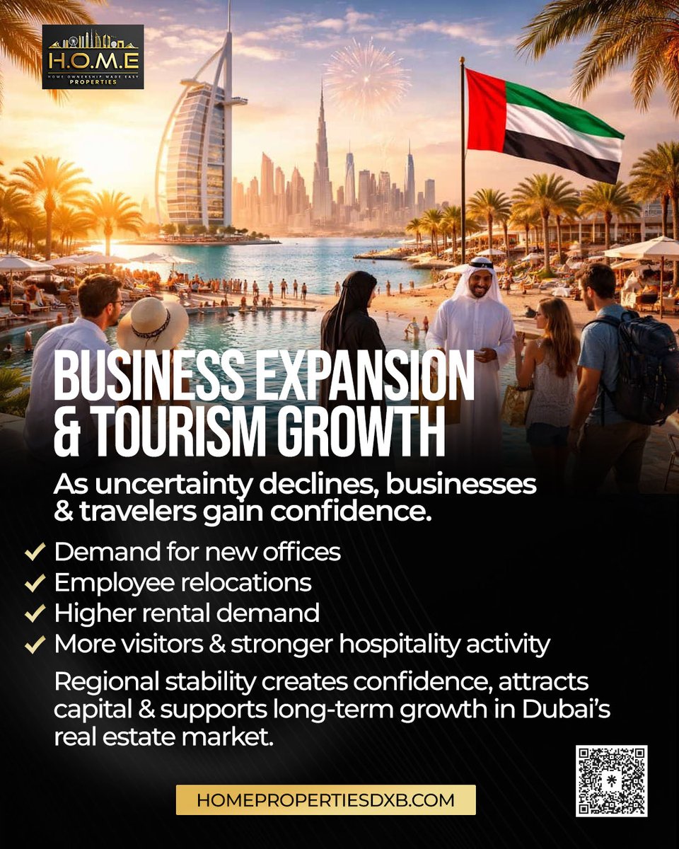 HOMEProperties_'s tweet photo. The US–Iran deal could have positive implications for Dubai Real Estate.

✔ Stronger investor confidence
✔ Increased capital inflows
✔ More business activity
✔ Higher demand for property and rentals

Regional stability often supports long-term market growth. #USIranDeal https://t.co/AXKwkVPXB2