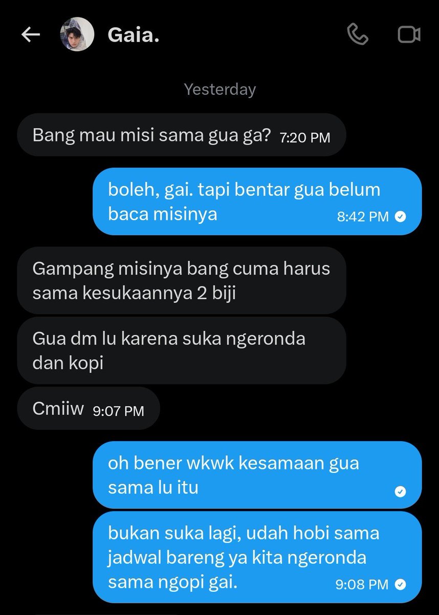 ithJAYB's tweet photo. 1. gaia. 

kesamaannya kita: suka shift malem (begadang) dan ngopi https://t.co/4vSCOUHhFK