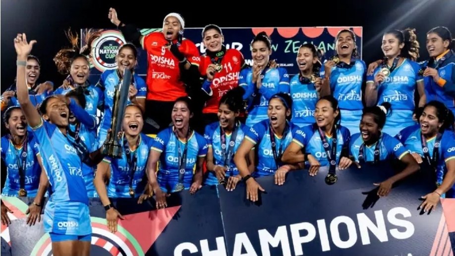 Punam_Bhargava's tweet photo. Congratulations to the Women's Hockey Team on winning the #FIH Hockey Women's Nations Cup.

 Kudos to their teamwork and determination. https://t.co/TqCTwDAXkK
