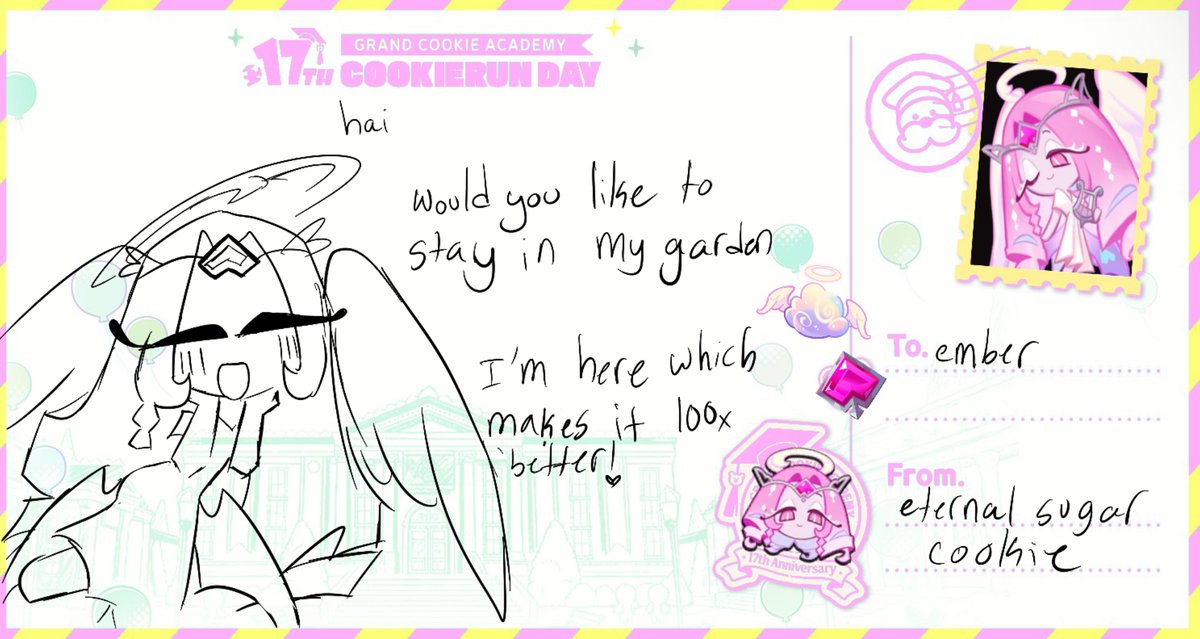hier0phyr's tweet photo. You've got a reply to your #CookieRun17th_CookieLetter 💌@radiantst4rs,  thank you so much for your letter. ✨

"pls visit my paradise one day 💔💔u will love it😢😢i promise😊😊😊😊"  

At the 17th Anniversary CookieRun Day 🎓, meet your favorite Cooki https://t.co/Sj4A9cWKY5