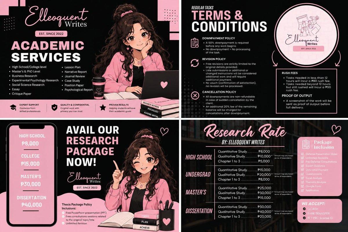 Elleoquents's tweet photo. Whether it's research, thesis, academic writing, or simply needing a little extra guidance, I'm here to assist you every step of the way.

Here's to a fresh start, new beginnings, and creating quality outputs together—one word at a time. 📷

Dm Now!!

- Elleoquent Writes https://t.co/XUtw11BGsb