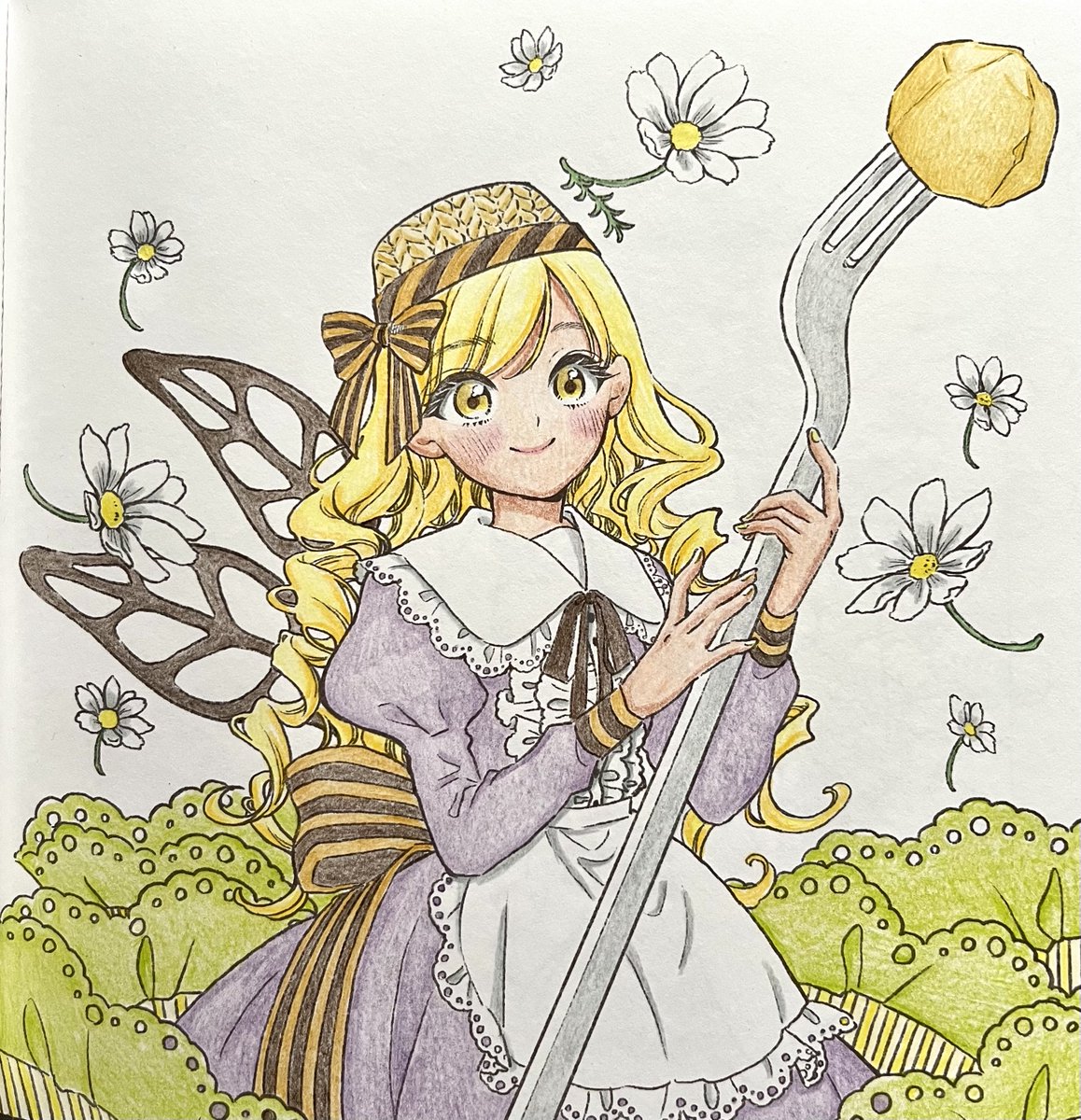 suzu0621's tweet photo. ＃夢と空想のカフェテリア　
＃可憐な少女と心ときめくお菓子のぬり絵　
＃色鉛筆　
＃大人の塗り絵 https://t.co/Br7hhSt3xi