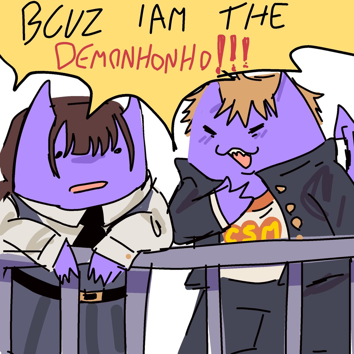 Demonhonho's tweet photo. "You pld could draw Asaden, but with them as the purple things you has in your pfp?"

Yep

 https://t.co/eQzbDSItiq https://t.co/QodCrpvb5h