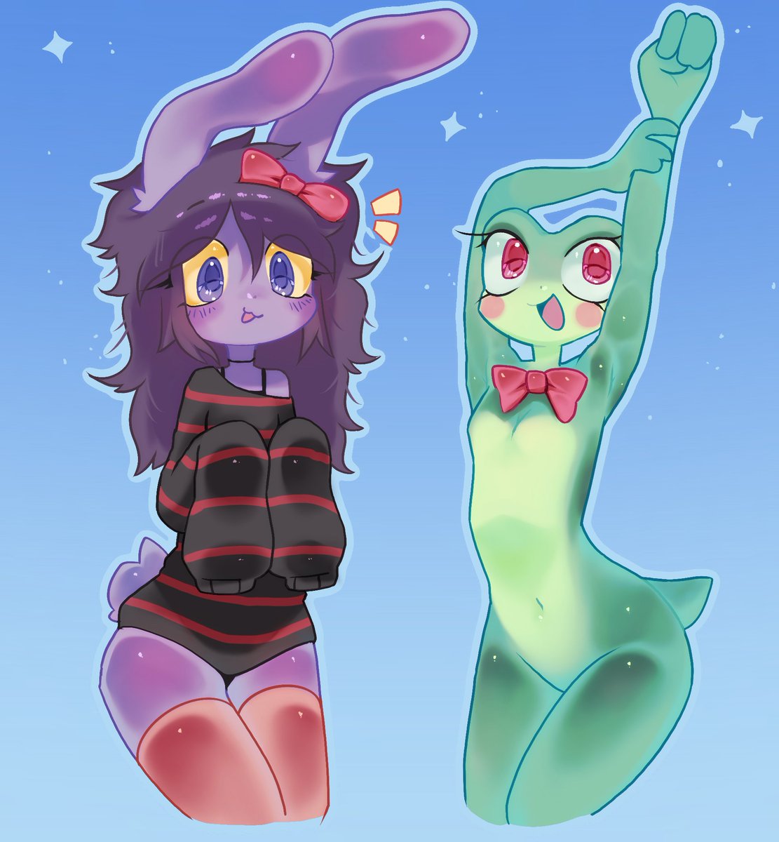 Ryrykawa's tweet photo. Aren’t they’re cute? #ribbitrabbit #jax #tadc #ribbit https://t.co/leDonL0kuH
