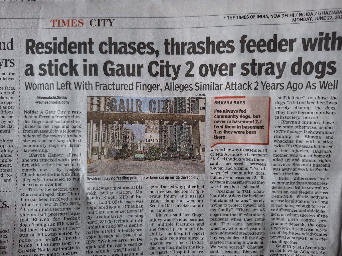 RWangnoo's tweet photo. Noida Authority must take out a Public Notice immediately  ,that feeding of stray dogs , within the residential societies  Schools or public places, is not permitted at all,any person doing such type of activities, will be fined Rs 10,000.Then, no body will do such acts?@CeoNoida @noida_authority @dmgbnagar @ChiefSecyUP @dgpup