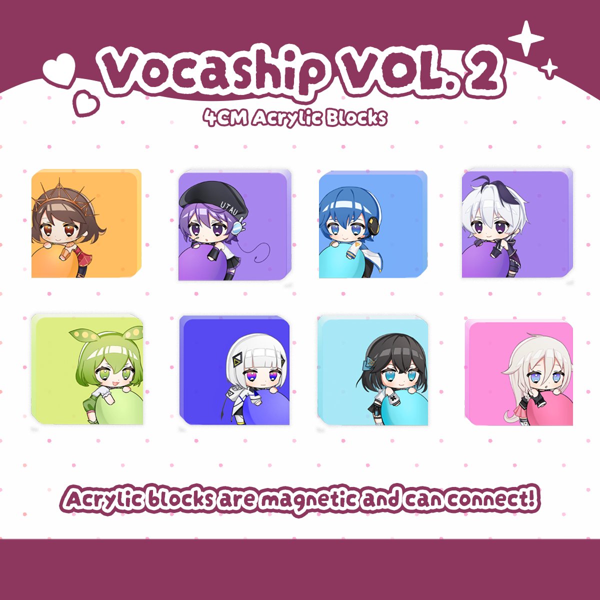 projectvocabit's tweet photo. 💖🐱The #VOCASHIP Acrylic Magnet stretch goals are reached! 

There's still 4 days left to pledge on our Kickstarter to receive these cute vocal synth merch items at special campaign prices before they're gone! 

Thank you so much for the support! 🥹💕 https://t.co/OPJYzPZ5Ic