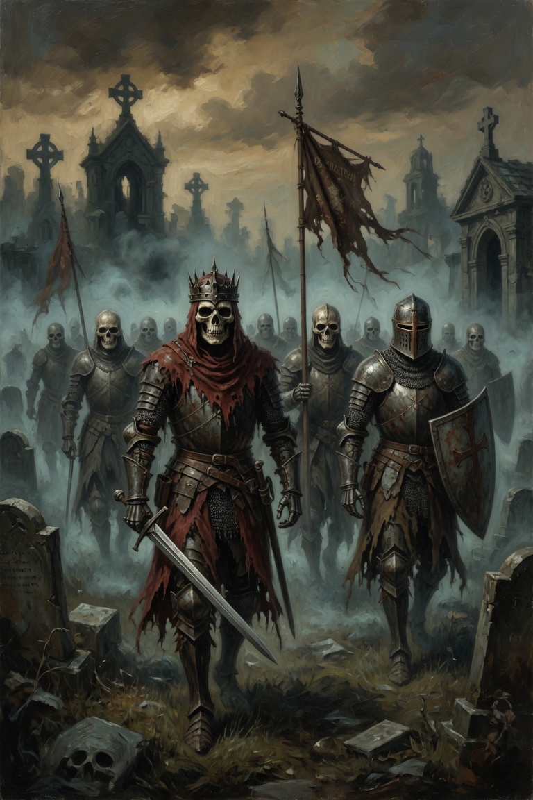 GA0AI's tweet photo. 𦴠The Lich King leads his deathless legion.
Through fog and ruin they march β crowns and bones eternal.
Ready for the apocalypse? π«οΈβοΈ
#AIArt #DarkFantasy #UndeadArmy #SkeletonKing https://t.co/eSjSsm2R7S