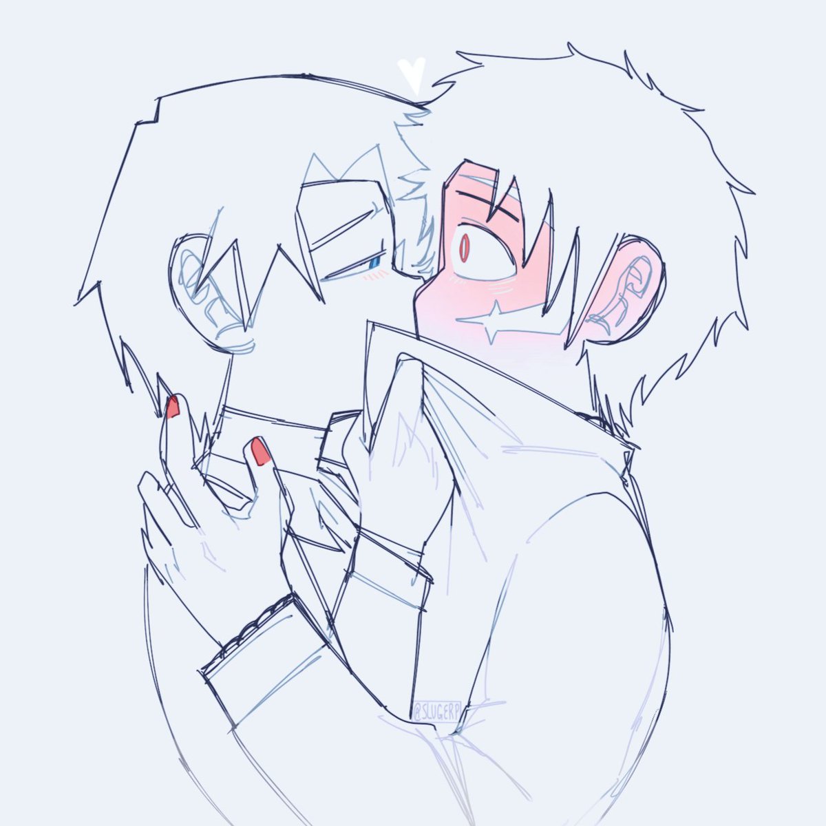 Slugerp's tweet photo. chihihaku /
kiss yay yippee https://t.co/CldU7ixHcr