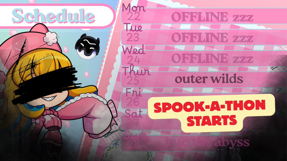 OtakoTan's tweet photo. June 22 - June 28 | Otakotan on #twitch
🌸 THURS: We're gonna try to finish the main game in Outer Wilds! We will finish the DLC during the spook-a-thon.
⚫ FRI: SPOOK-A-THON STARTS. 24HRS OF SCARY GAMES. 🙁 Starting with Still Wakes the Deep as per tradition!
#spookathon #vtuber #streamschedule