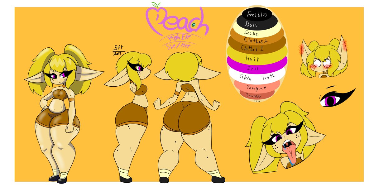 gumzilly's tweet photo. I felt like making an elf character for the sake of drawing her in vore scenarios or just anything I consider lewd.

As far as High Elves go she's pretty short, that coupled with the seeming inability to gain breast fat has put a major chip on her shoulder. https://t.co/Zpbatq9weV