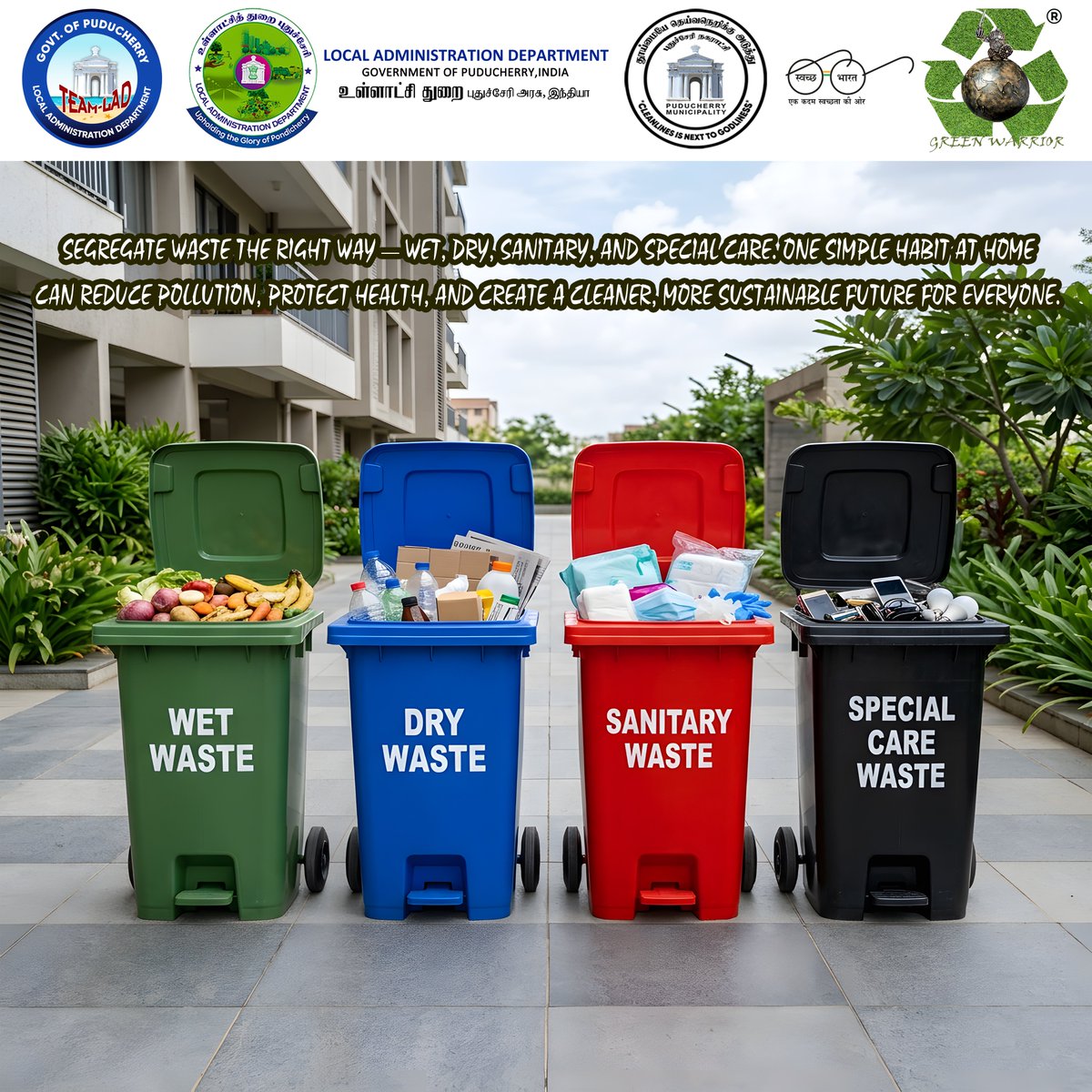 GreenSeo119's tweet photo. Segregate waste correctly — wet, dry, sanitary, and special care. A small step today helps build a cleaner, healthier, and greener tomorrow

#WasteSegregation #SourceSegregation #CleanIndia #SwachhBharat #WasteManagement #GoGreen #ReduceReuseRecycle #SustainableLiving https://t.co/XuQwNq8kye