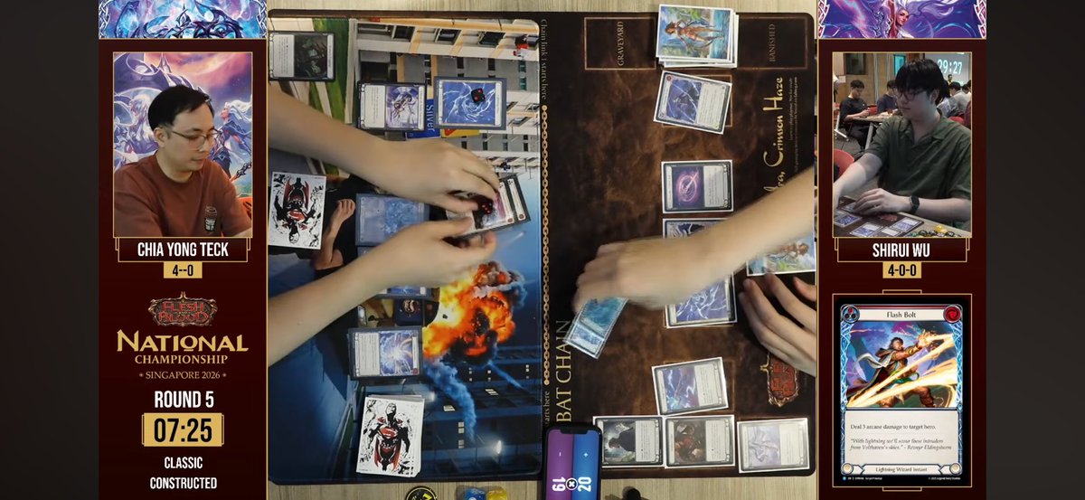 deitrichmohan's tweet photo. It’s been awhile since Battle Hardened BKK 2025 that I am casting a game of @fabtcg 

I mean obviously with Wu Shirui playing why would I not wanna cast mi boy’s game? 

https://t.co/VYVbP2Tfyf

@james_white @Samjobyrne https://t.co/4ZakaCxHIh