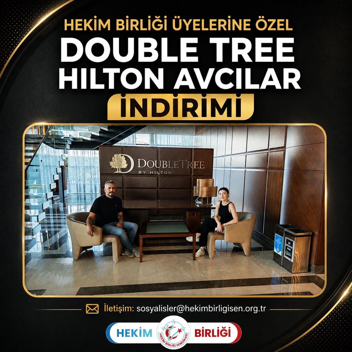 hekim_birligi's tweet photo. Hekim Birliği olarak üyelerimize yönelik avantajlı anlaşmalar yapmaya devam ediyoruz.

Üyelerimiz, Radisson Blu Hotel İstanbul Ottomare ve DoubleTree by Hilton Avcılar otellerinde özel indirimlerden yararlanabilecektir.

Tüm kampanya ve anlaşmalarımızı incelemek için:
https://t.co/OHzqzADIYs