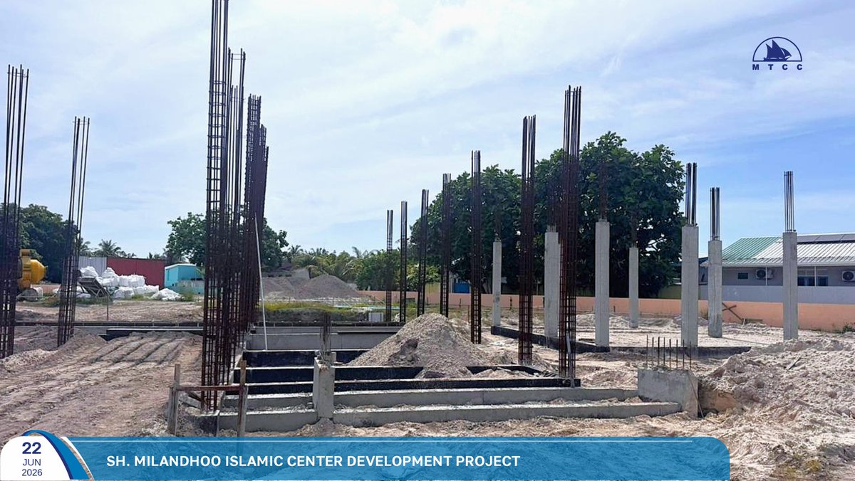 MTCCPlc's tweet photo. Project Update: Design And Build Of Sh. Milandhoo Islamic Centre
Lean concrete works have been completed. Mosque foundation footing works and tie beam works are currently ongoing at the project site.
Follow more updates at: https://t.co/gj1h168wwY
#MTCCProjects #TeamMTCC #RayyithungeKunfuni #GaumuBinaakurumugaaMTCC