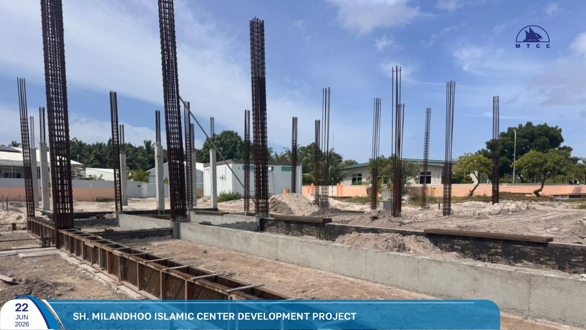 MTCCPlc's tweet photo. Project Update: Design And Build Of Sh. Milandhoo Islamic Centre
Lean concrete works have been completed. Mosque foundation footing works and tie beam works are currently ongoing at the project site.
Follow more updates at: https://t.co/gj1h168wwY
#MTCCProjects #TeamMTCC #RayyithungeKunfuni #GaumuBinaakurumugaaMTCC