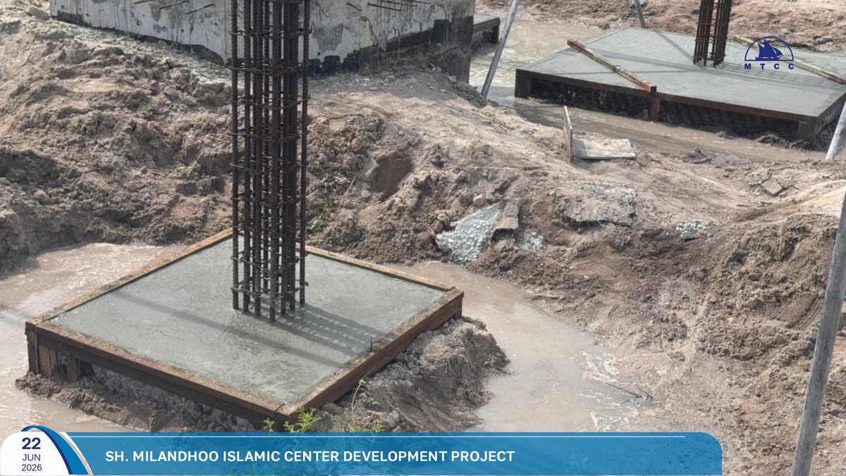 MTCCPlc's tweet photo. Project Update: Design And Build Of Sh. Milandhoo Islamic Centre
Lean concrete works have been completed. Mosque foundation footing works and tie beam works are currently ongoing at the project site.
Follow more updates at: https://t.co/gj1h168wwY
#MTCCProjects #TeamMTCC #RayyithungeKunfuni #GaumuBinaakurumugaaMTCC