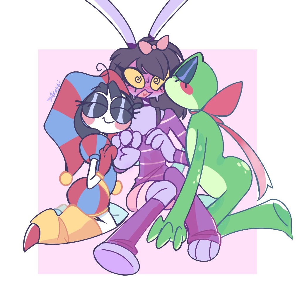 Assybi_'s tweet photo. WE the public are calling this yuri polycule Bellhoppers #funnybunny #ribbitrabbit #tadc https://t.co/ZHt8heQSFz