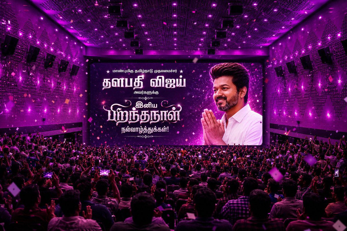 RohiniSilverScr's tweet photo. Today, every screen shines a little brighter.

From creating cinematic history to leading Tamil Nadu with vision and purpose, Thalapathy Vijay continues to inspire millions across generations.

On behalf of the entire #FansFortRohini family and countless movie lovers who celebrated his journey with us over the years, we extend our heartfelt birthday wishes to the Hon’ble Chief Minister of Tamil Nadu, Thiru. C. Joseph Vijay avl.

May this year bring him good health, happiness, and continued success in serving the people of Tamil Nadu.

இனிய பிறந்தநாள் நல்வாழ்த்துகள் தளபதி! ❤️

#HBDCMJosephVijay