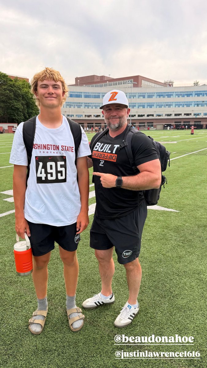 BeauDonahoe's tweet photo. Awesome day at WSU Football Camp! Loved getting reps, competing, and learning from the coaches. Huge thank you to the staff for helping me sharpen my game and become a better QB. Excited to keep building!

@KirbMoore @WSUCougarFB @2mattmiller @AndyBelluomini @cadiejane04 @BrandonHuffman