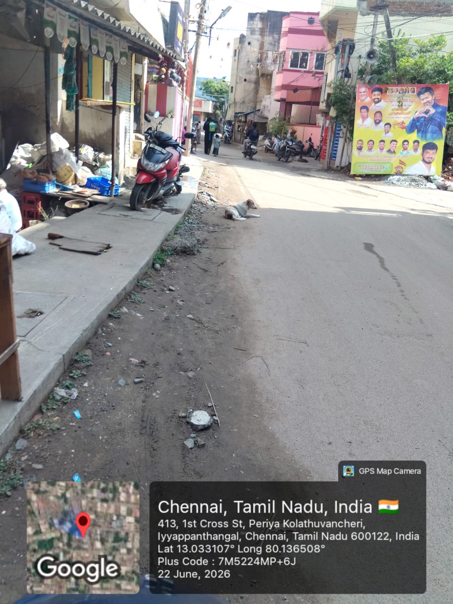 AsSan98mat01's tweet photo. Almost every street in #Ayyapanthangal is covered with #IllegalBanners for the birthday of @CMOTamilnadu.
@TVKPartyHQ that promised change is now surpassing the very practices it once criticized. Court orders, civic sense, and public inconvenience appear secondary to #publicity. https://t.co/nluni31D96
