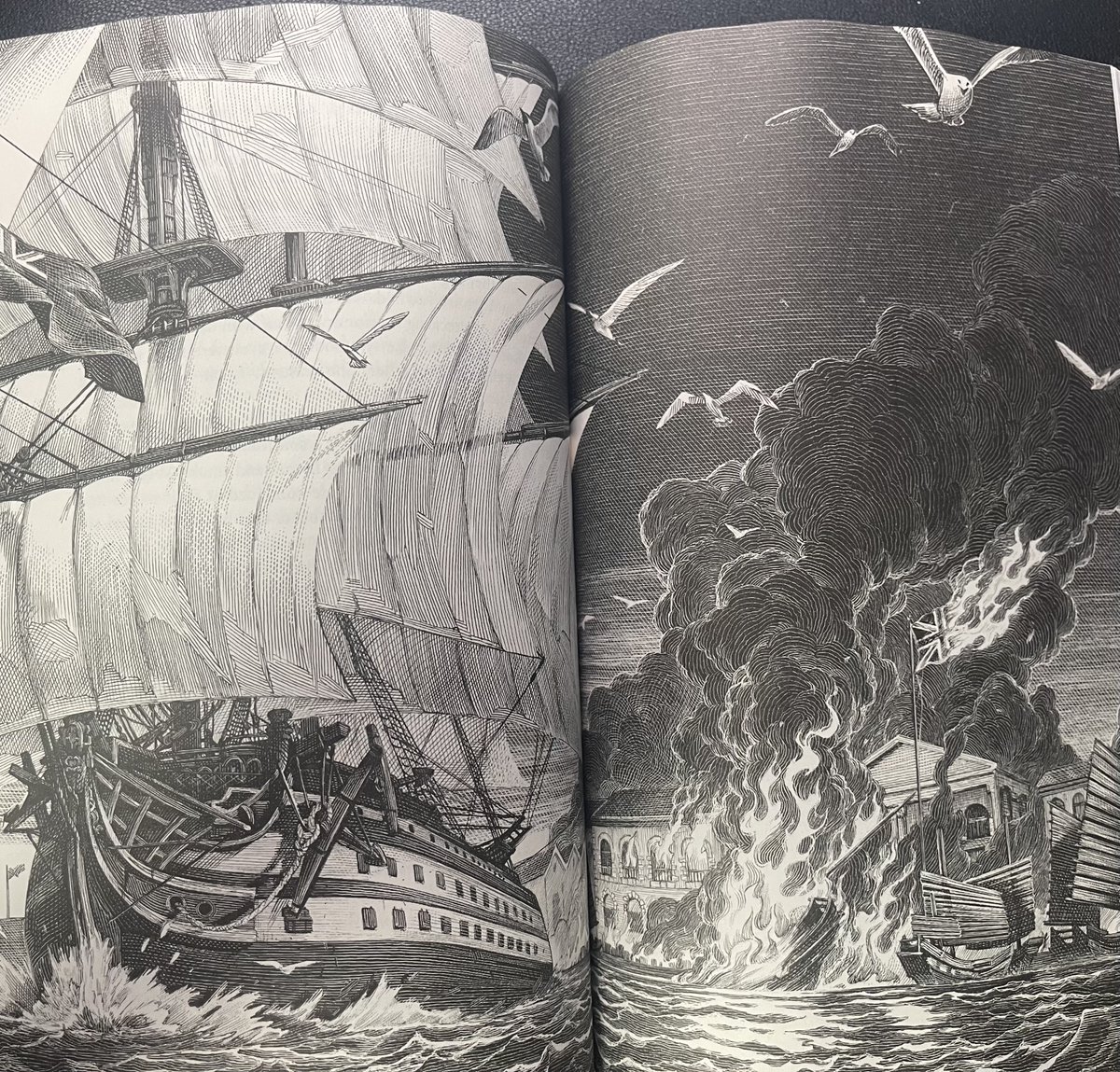 frswy's tweet photo. 『バベル　オックスフォード翻訳家革命秘史』の原書の豪華本到着。豪華本と言ってもオリジナルの版元の普及版的豪華本なので55ドルとお手頃価格。何葉も入っている見開き挿画が魅力かな。 https://t.co/xTNzDjvaDM