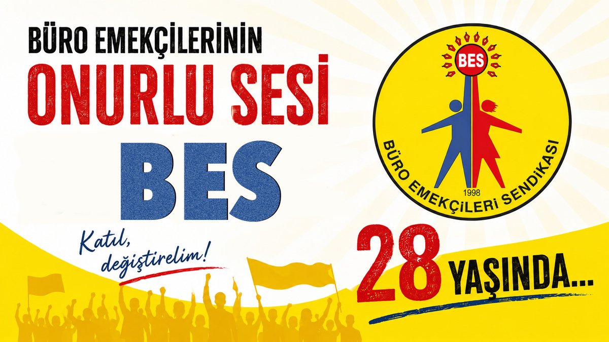 BES_Gnl_Mrk's tweet photo. BÜRO EMEKÇİLERİNİN ONURLU SESİ #BES28Yaşında 

"Taşı delen suyun gücü değil, damlaların sürekliliğidir..."
Büro Emekçileri Sendikası olarak, fiili ve meşru mücadele zemininde tam 28 yıldır kararlılıkla, inançla ve umutla mücadele ediyoruz!
Bu onurlu tarihte emeği geçen, yitirdiğimiz tüm mücadele arkadaşlarımızı saygıyla anıyor; BES’i birlikte büyüttüğümüz tüm emek dostlarımıza teşekkür ediyoruz.

🎉 28. Yılımız Kutlu Olsun!

✊ Yaşasın Emek, Barış, Demokrasi Mücadelemiz!
✊ Yaşasın BES!
✊ Yaşasın KESK!

🔗 https://t.co/vUwXx00hjE

#BES #KESK
#BESeÜyeOl #KatılDeğiştirelim