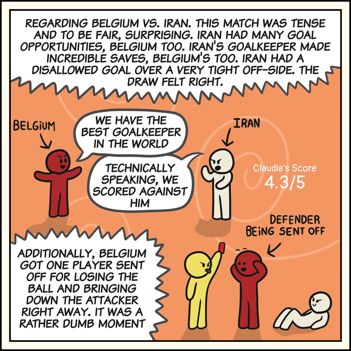 TheOGArgon's tweet photo. Claudia analyzes the FIFA world cup matches #12 #fifaworldcup #football #United26 #comics #webcomics https://t.co/kdZ4JTlbJW