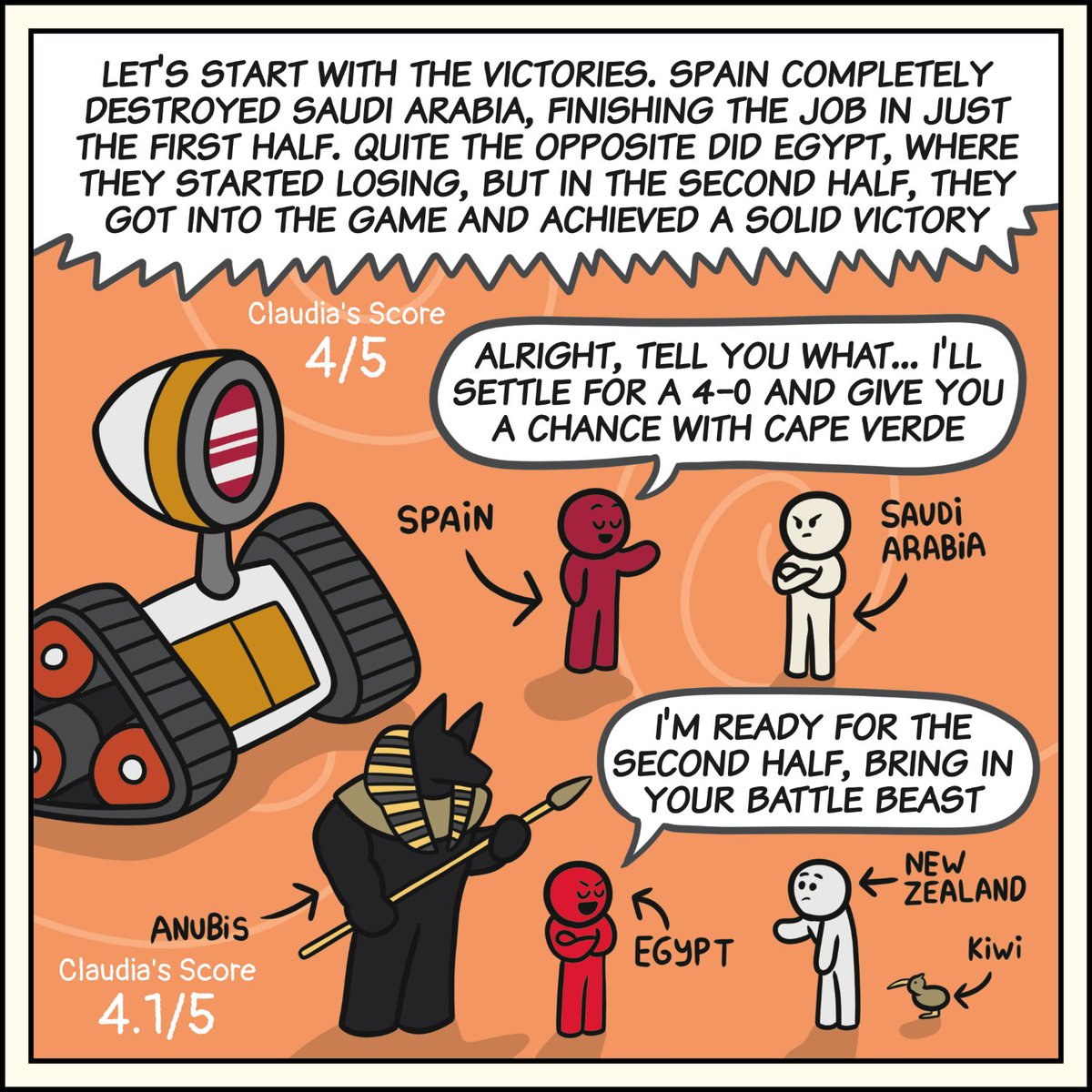 TheOGArgon's tweet photo. Claudia analyzes the FIFA world cup matches #12 #fifaworldcup #football #United26 #comics #webcomics https://t.co/kdZ4JTlbJW