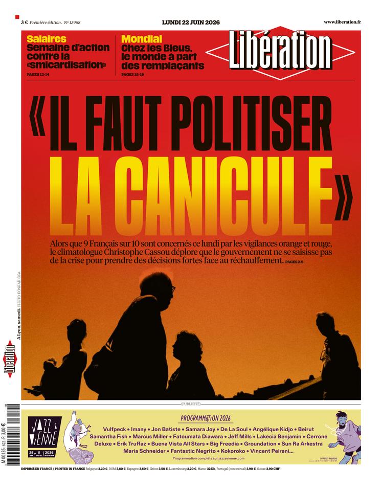 ActisAndres's tweet photo. "Hay que politizar la ola de calor", titula @libe en su portada. 

➡️ 9 de cada 10 franceses están afectados este lunes por las alertas naranja y roja.

➡️ Urge tomar decisiones contundentes y ambiciosas frente al calentamiento global. https://t.co/gQqjZCvZmm