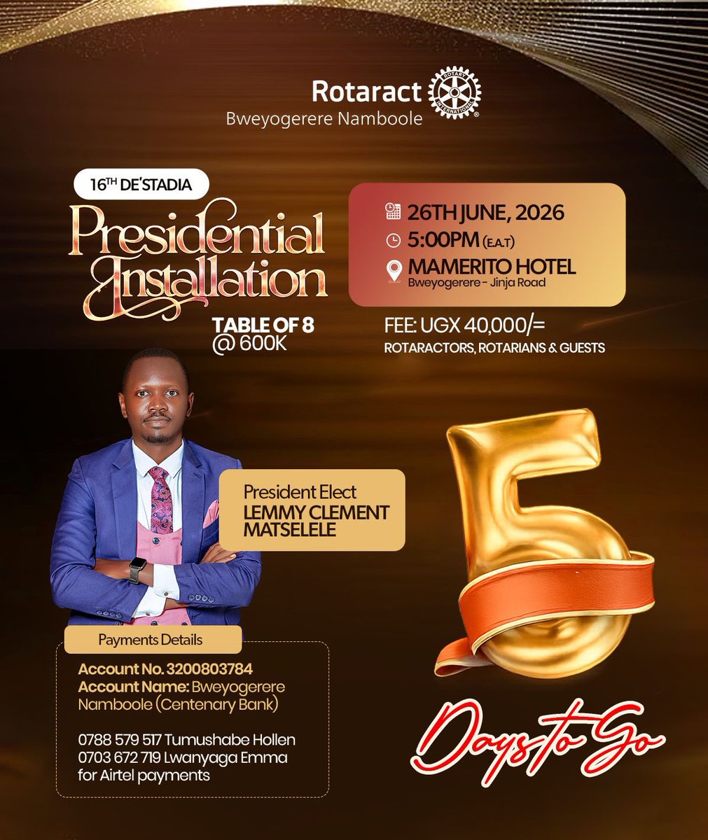 Destadia's tweet photo. 5 DAYS TO GO! 

The wait is almost over! Join us as we install PE @konokoyi and celebrate a new year of impact, fellowship and good vobes

Make sure to grab your ticket at only 40k ugx.

#Destadia16thInstallation 
#LemmyInsta 
#DestadiaPR https://t.co/ZopvBPD9rQ