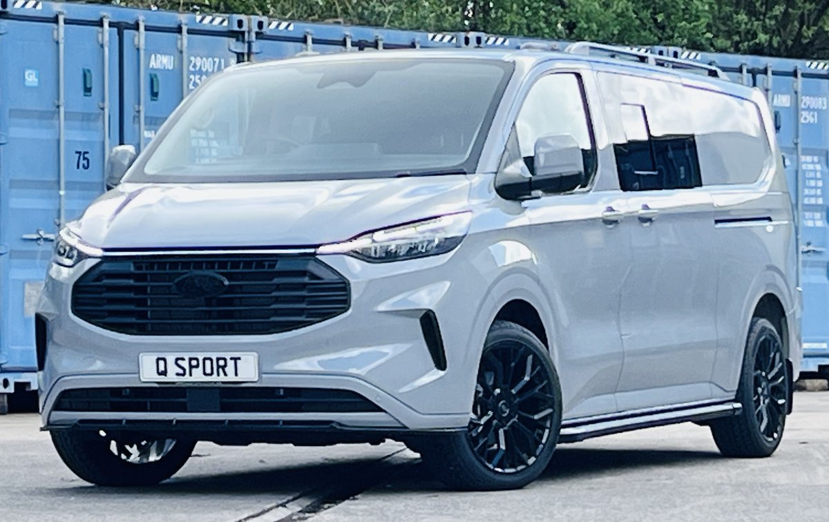 quadrantuk's tweet photo. Ford Transit Custom Q Sport Crew Cab, available in Various colours! Automatic, SWB and LWB Models Q Sport Pack, 20″ Alloys, Spoiler Pack, Gloss Black or Colour Coded! Leather also available! Call for a Finance Quote, Lease and Hire Purchase all available! From £36,995 +VAT https://t.co/0FIuxXMLya