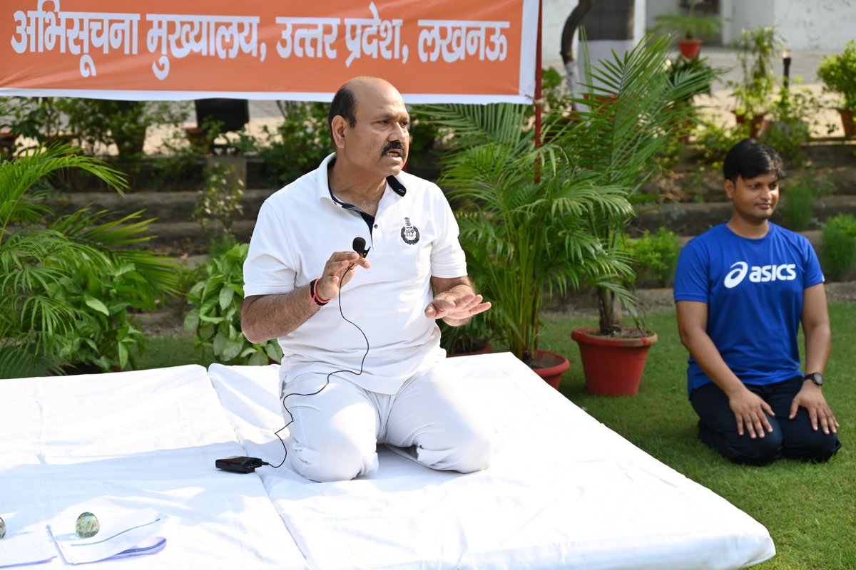KCGoswami1's tweet photo. On the occasion of 12th international yoga day at Intelligence HQ , Lucknow https://t.co/AHCNfii9Q6