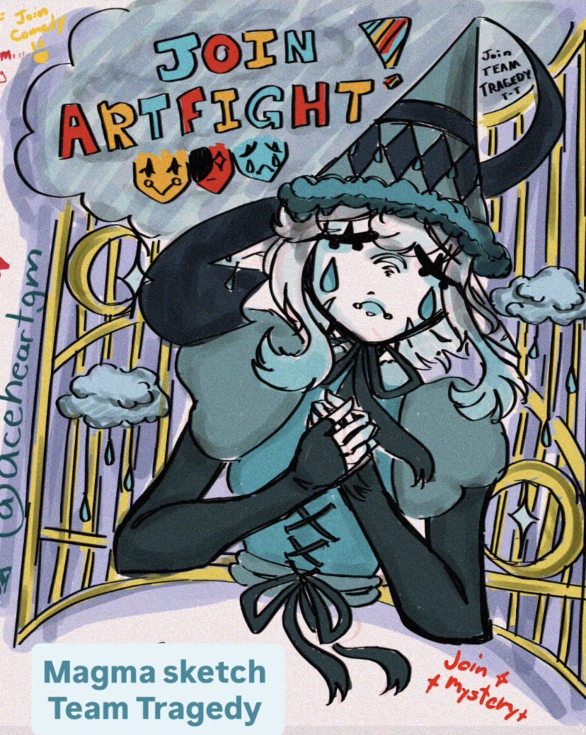 AceHeartGM's tweet photo. Team Tragedy (Magma Sketch)
#artfight2026 #artfight #art #teamtragedy #tragedy 
My AF: AceHeart https://t.co/67fS9sI9jb