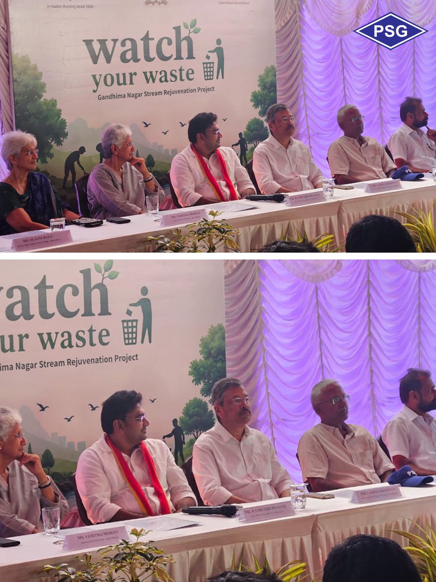 PSGInstitutions's tweet photo. On 21 June 2026, the “Watch Your Waste” Community Cleaning Drive by PSG Institutions and Siruthuli, supported by the Coimbatore Corporation, covered a 450-metre stretch of the Gandhima Nagar Stream, promoting responsible waste disposal and community action.

#PSGAndSonsCharities https://t.co/loYcIlmlmS