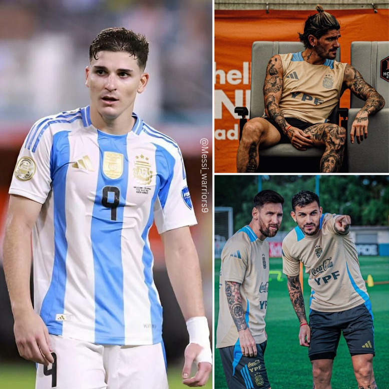 Messi_warriors9's tweet photo. Julian Alvarez, the only Argentinian player with no tatoo on his body. 
Respect❤️ https://t.co/LOhWorrGzb