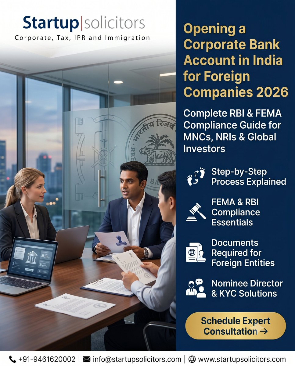 LlpStartup's tweet photo. Opening a corporate bank account in India for foreign companies in 2026 isn't just paperwork — it's a regulated multi-step process governed by RBI, FEMA &amp; the Companies Act.
Full guide → https://t.co/NNnW6Zh1Oj

#IndiaMarketEntry #FEMACompliance #Corporate https://t.co/fX3AX9OHPF
